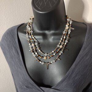 20 Inch Very Pretty 3 Layer Beaded Necklace